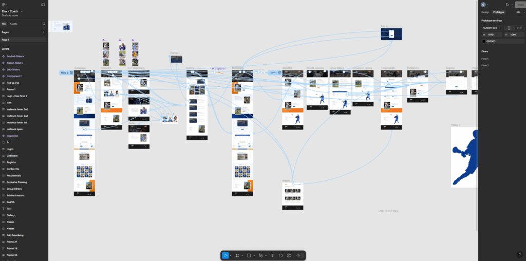 a screenshot of prototyping skills for elax training ui/ux design services