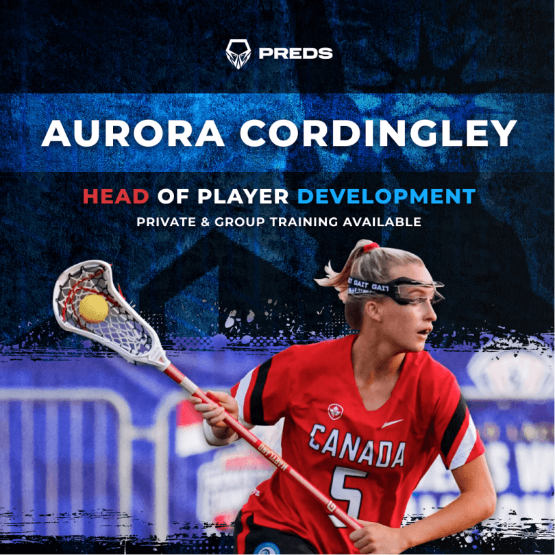 Lacrosse Graphic Design for Predators Lacrosse featuring Aurora Cordingley and private training promotion
