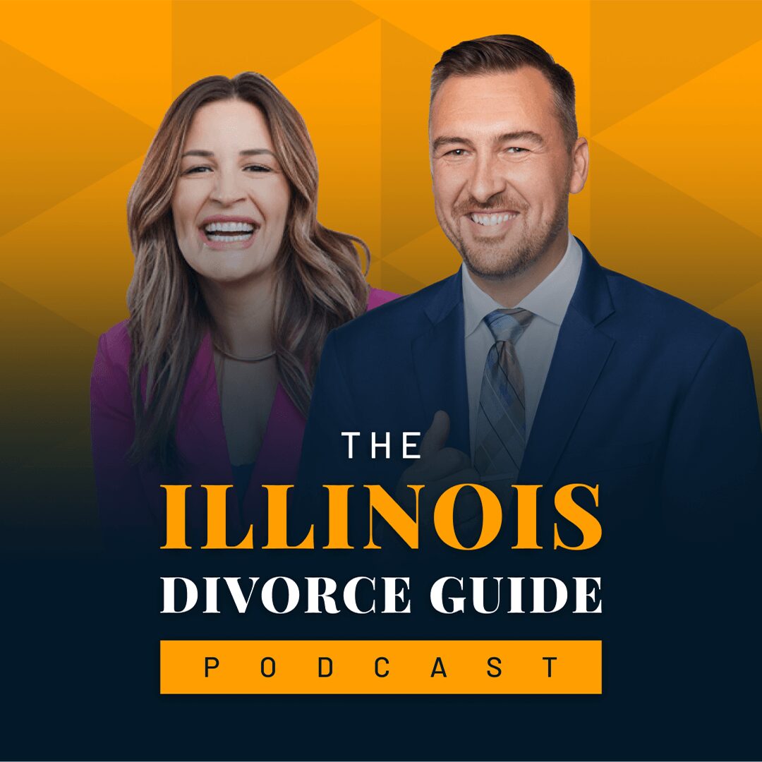 Latest project about a promotional podcast graphic for Illinois Divorce TV featuring podcast hosts and bold brand visuals