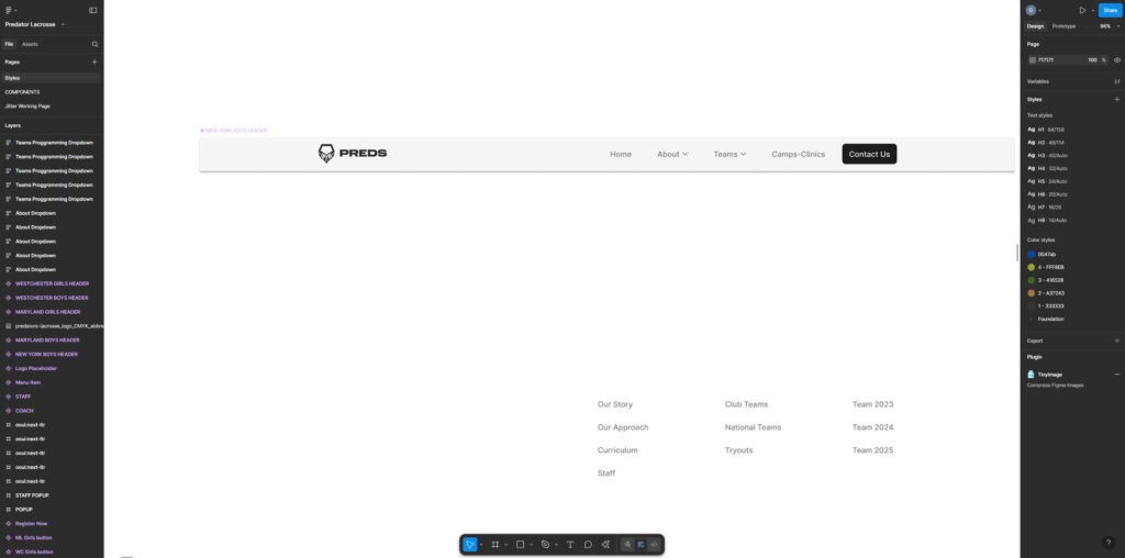 a navigation bar designed for predators lacrosse following best ui ux design