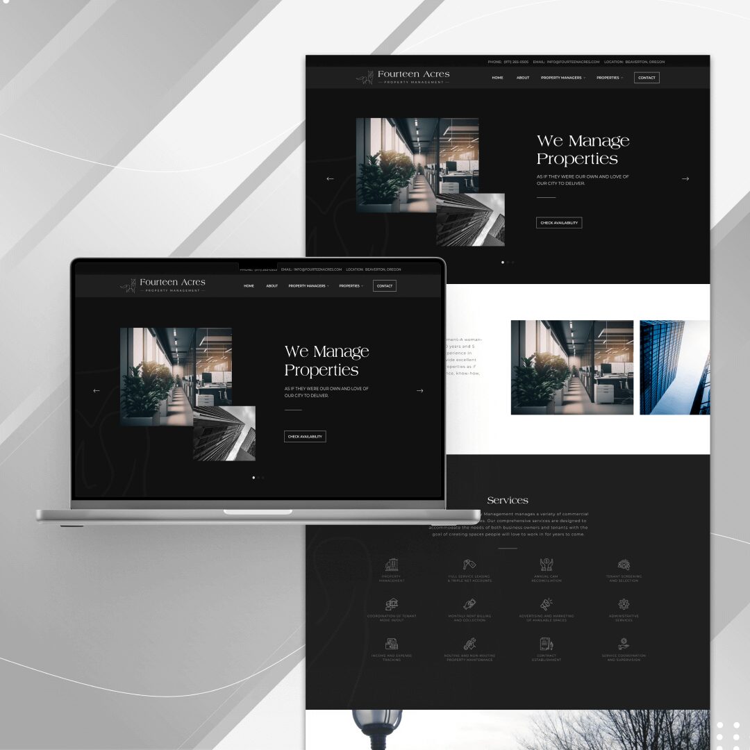 a web development project for fourteen acres